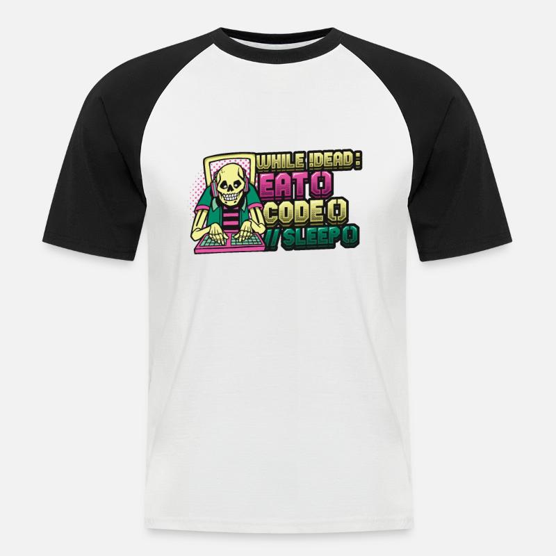 Programmer,Computer Programmer,Joke - Men's Baseball T-Shirt - white/black