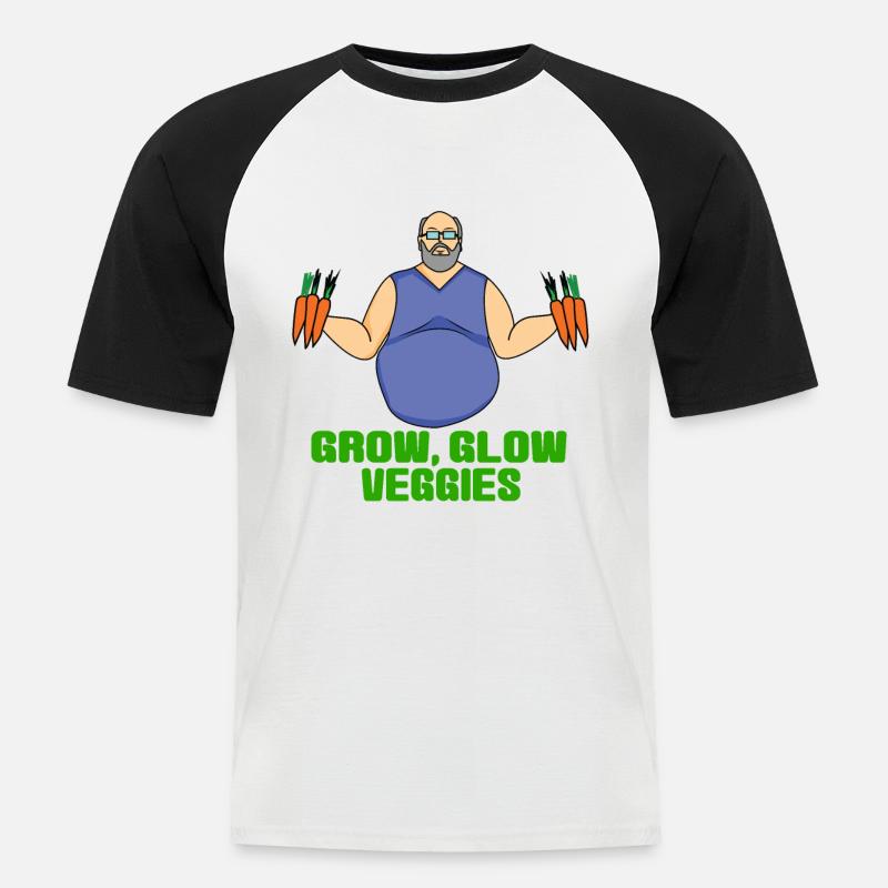 Gemüse Verkäufer - Männer Baseball-T-Shirt - Weiß/Schwarz