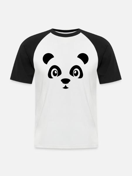 Cute Panda - Men's Baseball T-Shirt - white/black