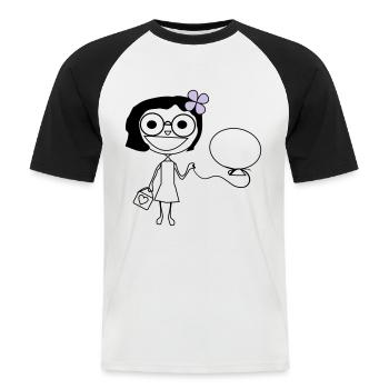 Mädchen - Männer Baseball-T-Shirt - Weiß/Schwarz - Vorne - Nik (191cm)