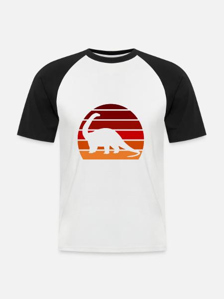 Brachiosaurus dinosaur long-necked dinosaur - Men's Baseball T-Shirt - white/black