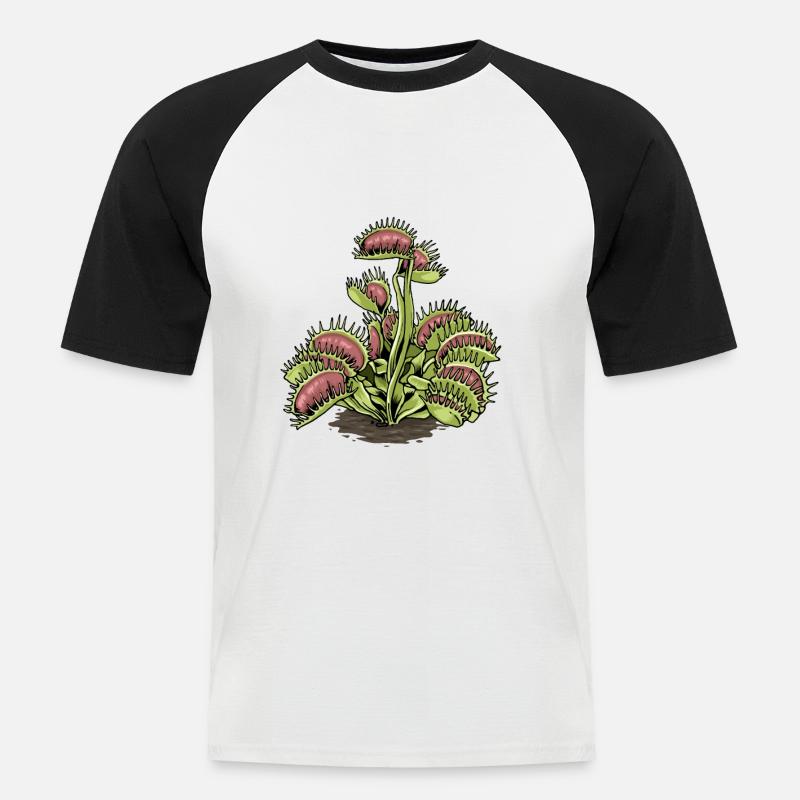 Carnivorous Plant Venus Flytrap - Men's Baseball T-Shirt - white/black