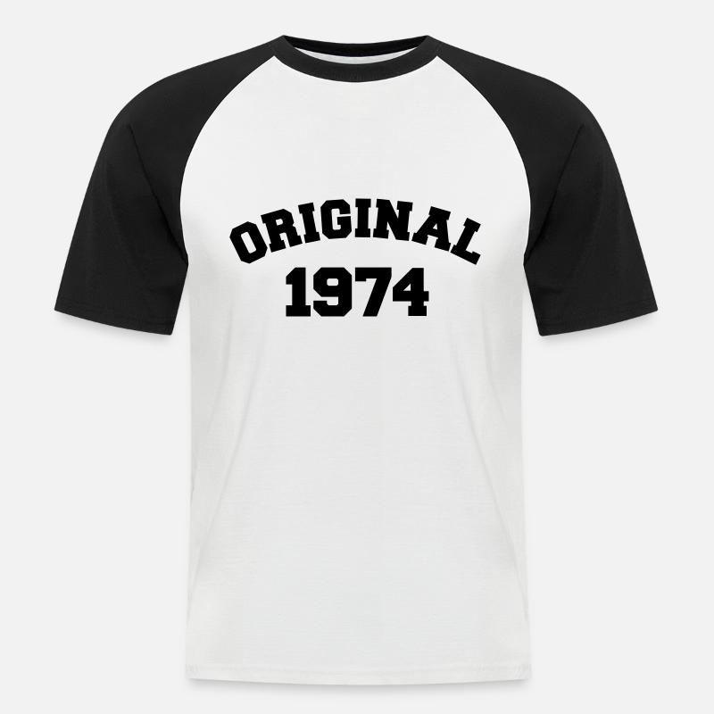 Original 1974 - Männer Baseball-T-Shirt - Weiß/Schwarz