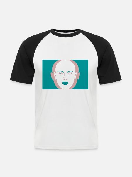Frauen Design - Männer Baseball-T-Shirt - Weiß/Schwarz