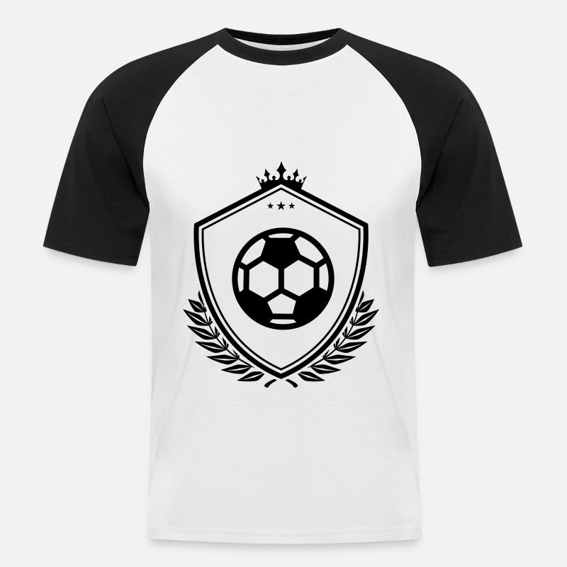 Stemma del calcio - Maglia da baseball a manica corta da uomo - bianco/nero