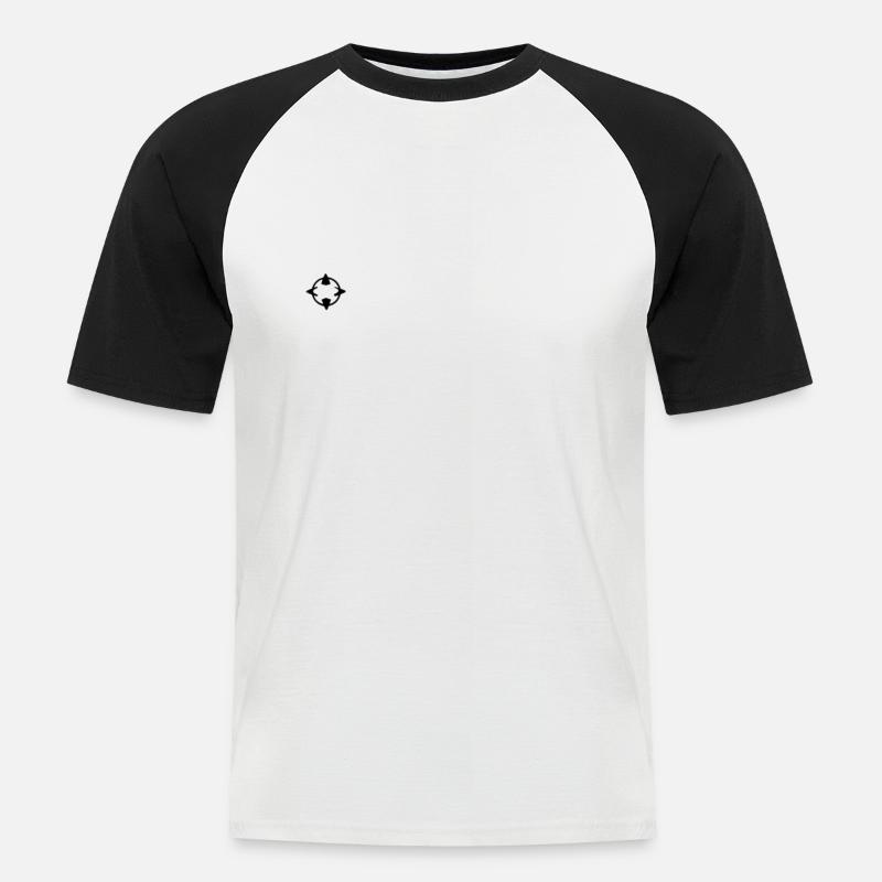 Kompass schwarz Geschenk - Männer Baseball-T-Shirt - Weiß/Schwarz