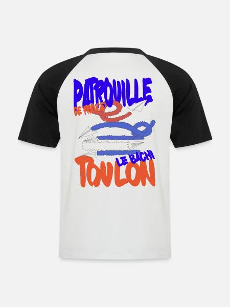 Patrouille de France Toulon 15 August - Men's Baseball T-Shirt - white/black