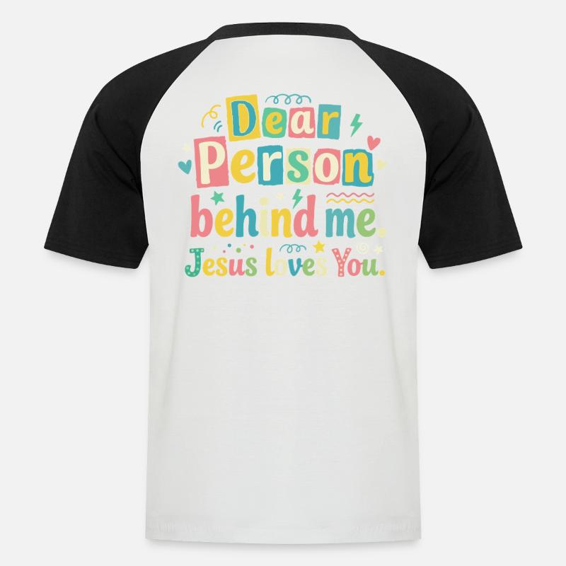 Jesus liebt dich positive Botschaft - Männer Baseball-T-Shirt - Weiß/Schwarz