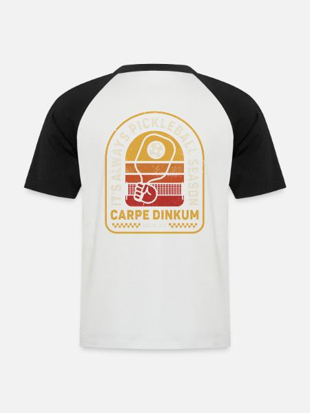 It's Always Pickleball Season - Männer Baseball-T-Shirt - Weiß/Schwarz