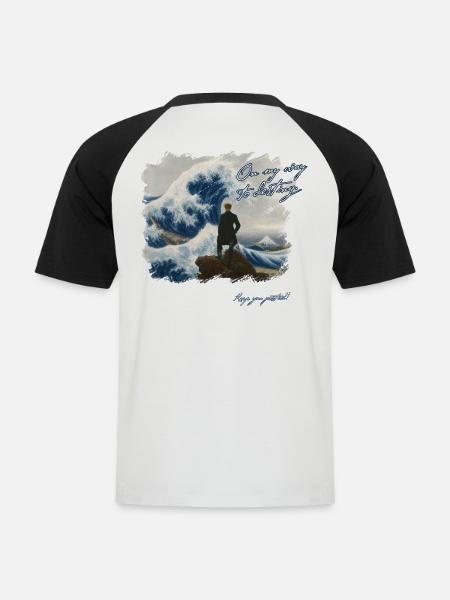 On my way to destiny - Männer Baseball-T-Shirt - Weiß/Schwarz