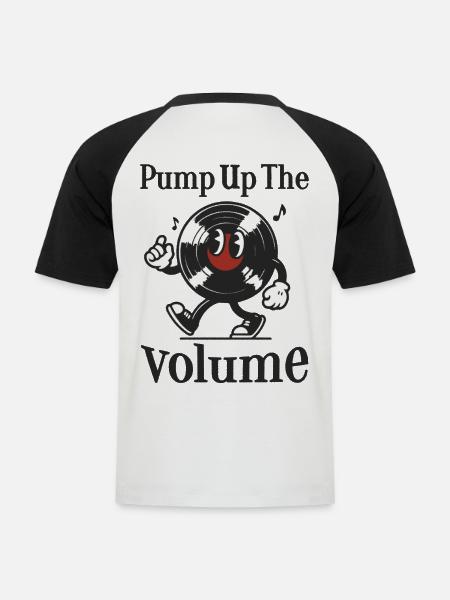 Pump Up The Volume Disque Vinyle Chemise Rétro Vinyle - T-shirt baseball manches courtes Homme - blanc/noir