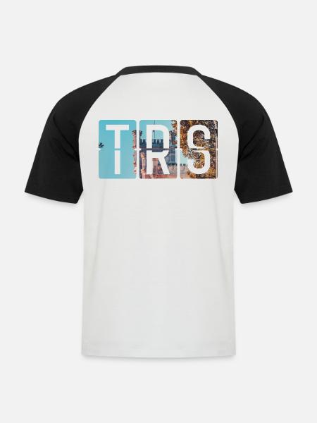Flughafen Triest TRS - Männer Baseball-T-Shirt - Weiß/Schwarz
