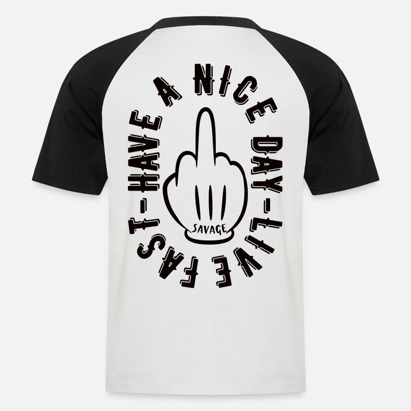 HAVE A NICE DAY - Männer Baseball-T-Shirt - Weiß/Schwarz