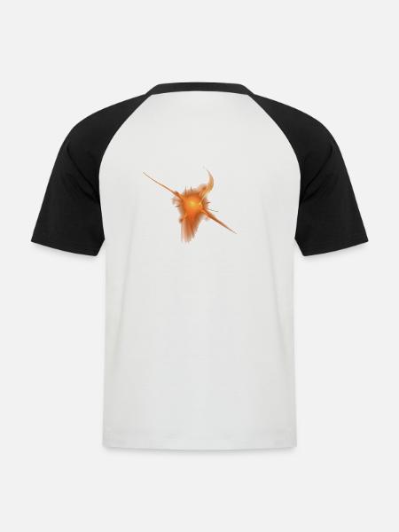 Phönix-Fraktal - Männer Baseball-T-Shirt - Weiß/Schwarz