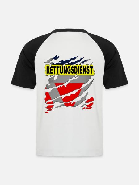 Rettungsdienst Uniform - Männer Baseball-T-Shirt - Weiß/Schwarz