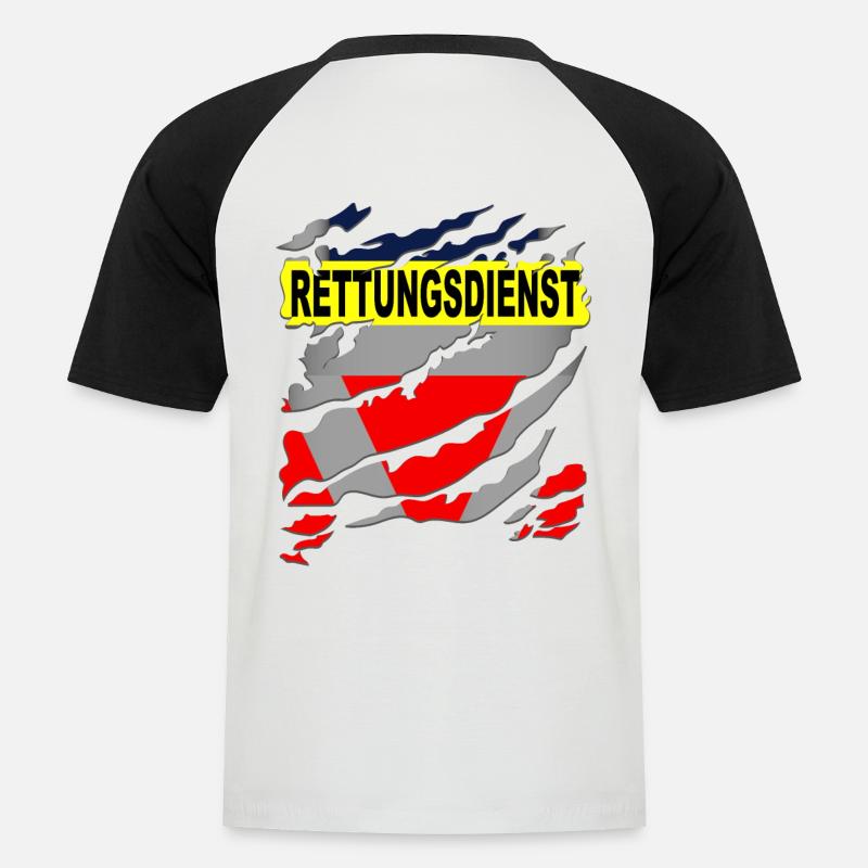Rettungsdienst Uniform - Männer Baseball-T-Shirt - Weiß/Schwarz