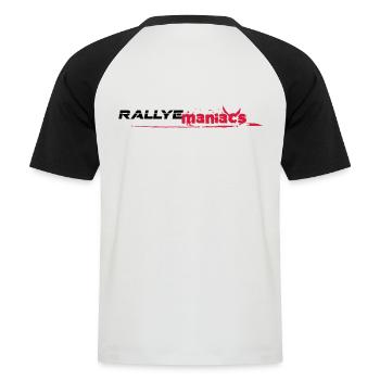 Maniaques de rallye - T-shirt baseball manches courtes Homme - blanc/noir - Dos - Nik (191cm)