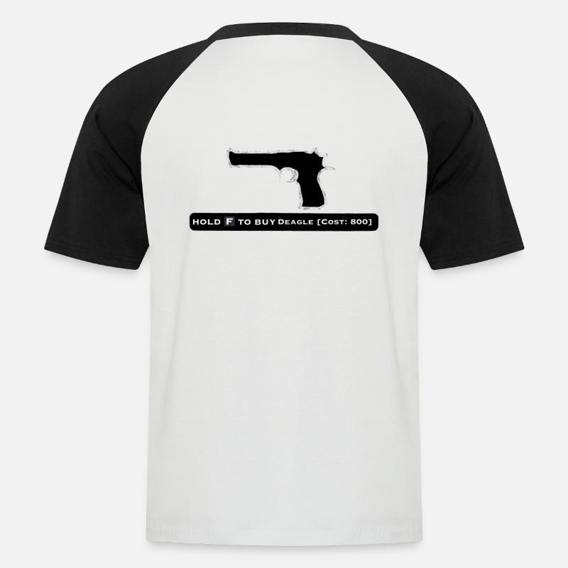 Desert Eagle Wallbuy - Männer Baseball-T-Shirt - Weiß/Schwarz