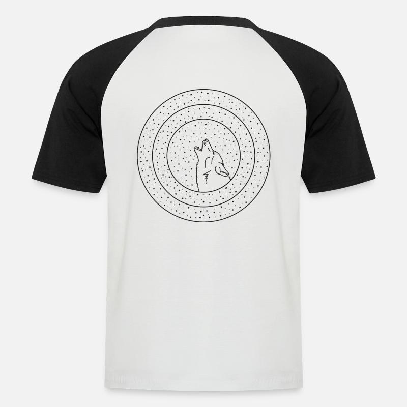 Heulender Wolf - Männer Baseball-T-Shirt - Weiß/Schwarz