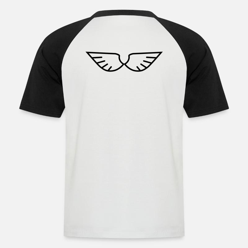 Wings - Männer Baseball-T-Shirt - Weiß/Schwarz