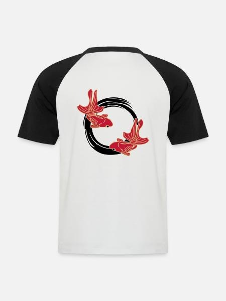 kingyo - Männer Baseball-T-Shirt - Weiß/Schwarz