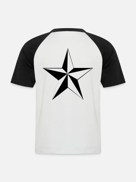 stern Sterne - Männer Baseball-T-Shirt - Weiß/Schwarz