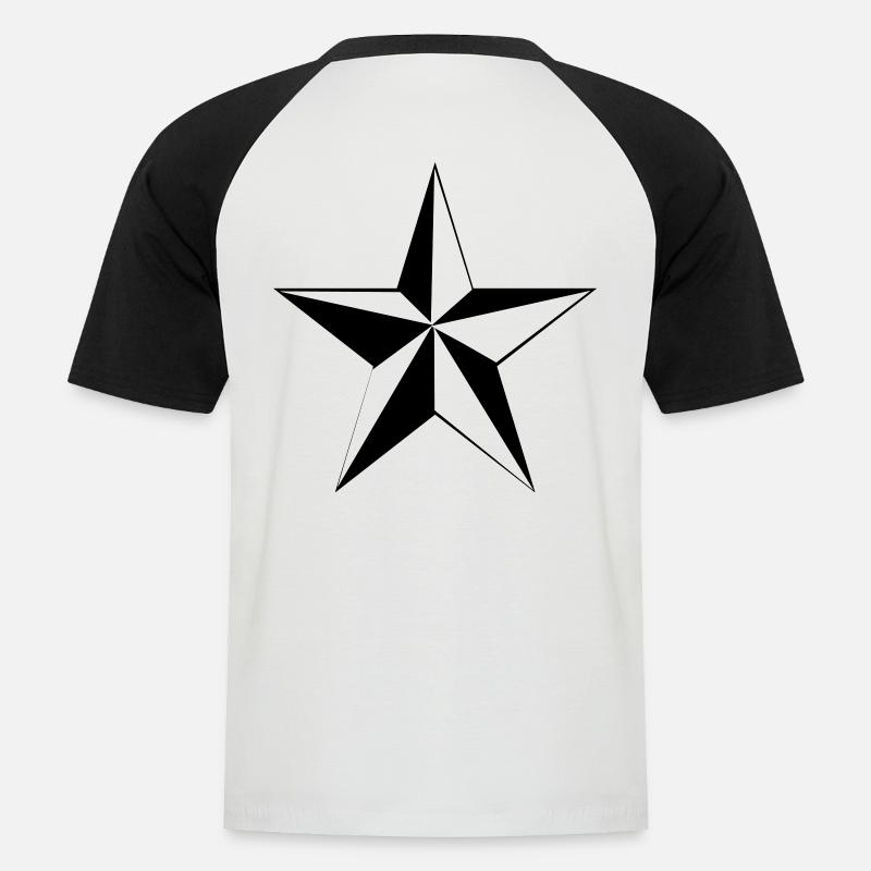 stern Sterne - Männer Baseball-T-Shirt - Weiß/Schwarz