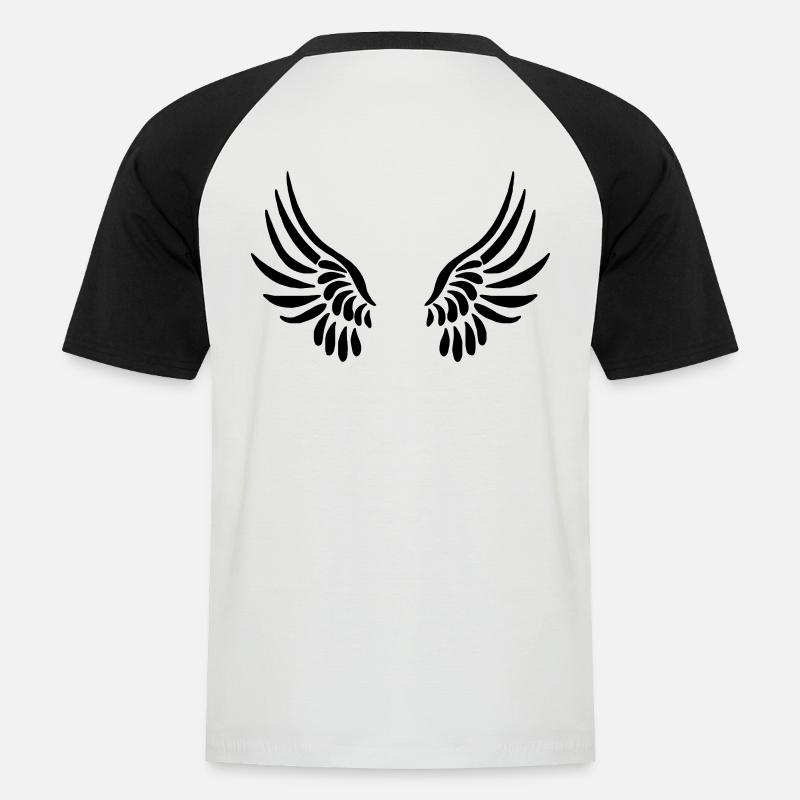WIE EIN VOGEL - Männer Baseball-T-Shirt - Weiß/Schwarz