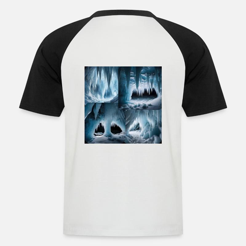 Eishöhle - Männer Baseball-T-Shirt - Weiß/Schwarz