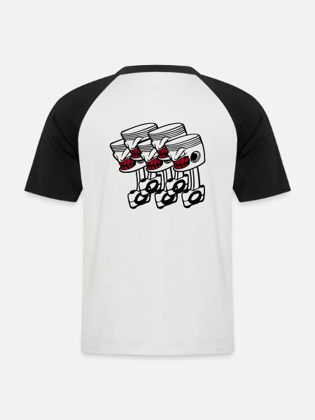 Five Pistons - Männer Baseball-T-Shirt - Weiß/Schwarz