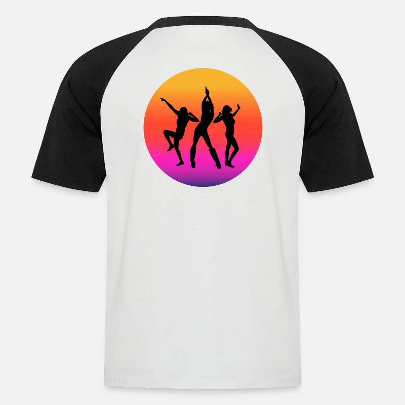 disco, disco fan, disco musikk - Kortermet baseball skjorte for menn - hvit/svart
