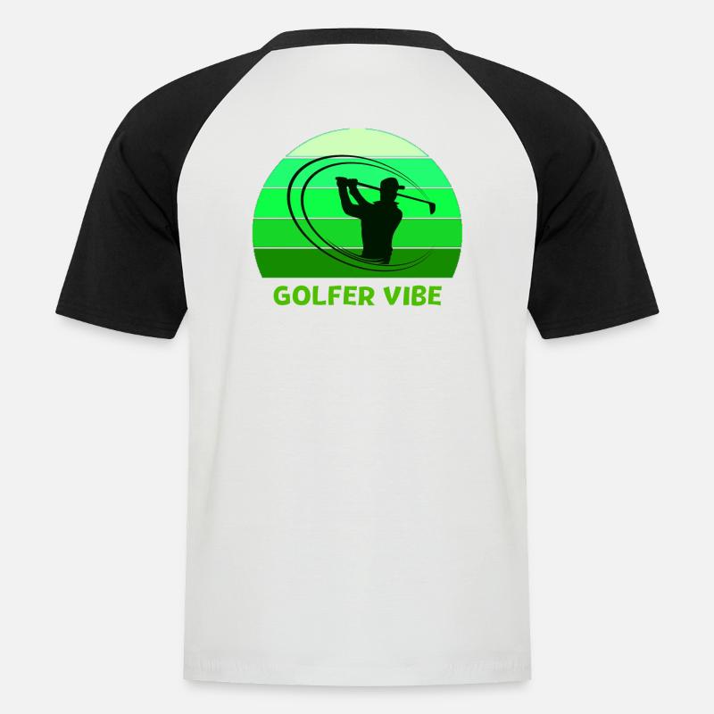 golf, golfer, golffan - Männer Baseball-T-Shirt - Weiß/Schwarz