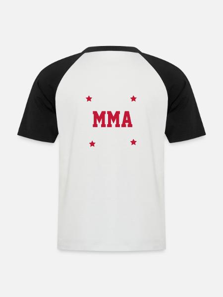 MMA - Männer Baseball-T-Shirt - Weiß/Schwarz