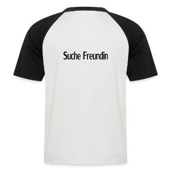 Recherche amie - T-shirt baseball manches courtes Homme - blanc/noir - Dos - Nik (191cm)