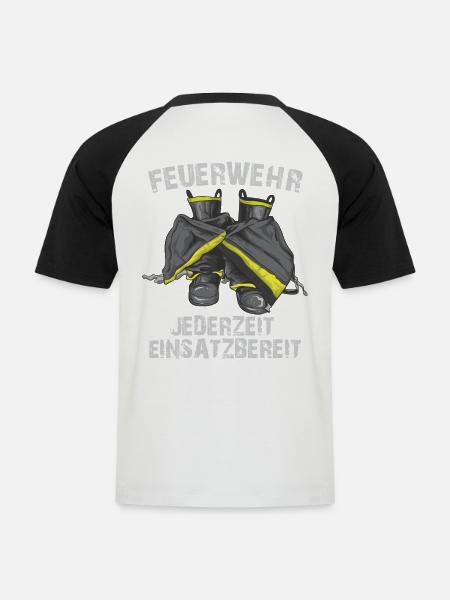 Jederzeit einsatzbereit - Männer Baseball-T-Shirt - Weiß/Schwarz