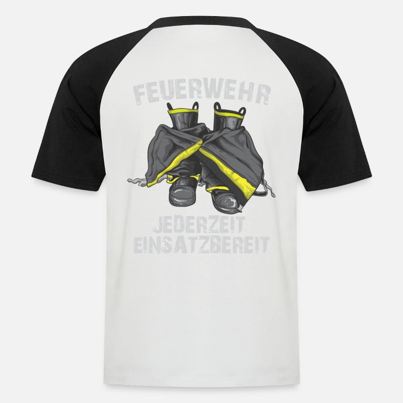 Jederzeit einsatzbereit - Männer Baseball-T-Shirt - Weiß/Schwarz