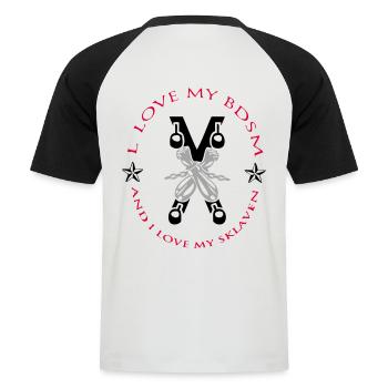 Slave - Men's Baseball T-Shirt - white/black - Back - Nik (191cm)