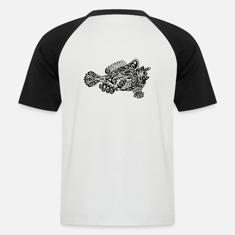 Little Cute Frogfish - Männer Baseball-T-Shirt - Weiß/Schwarz