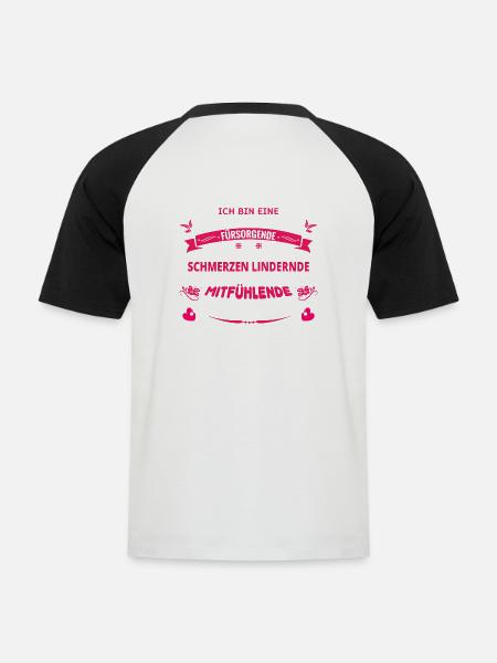 Ich bin eine Krankenpflegerin.. - Männer Baseball-T-Shirt - Weiß/Schwarz