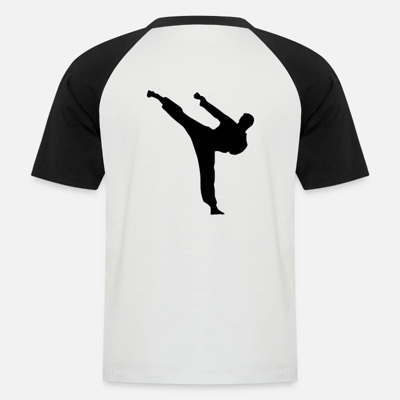 Kickman - Männer Baseball-T-Shirt - Weiß/Schwarz