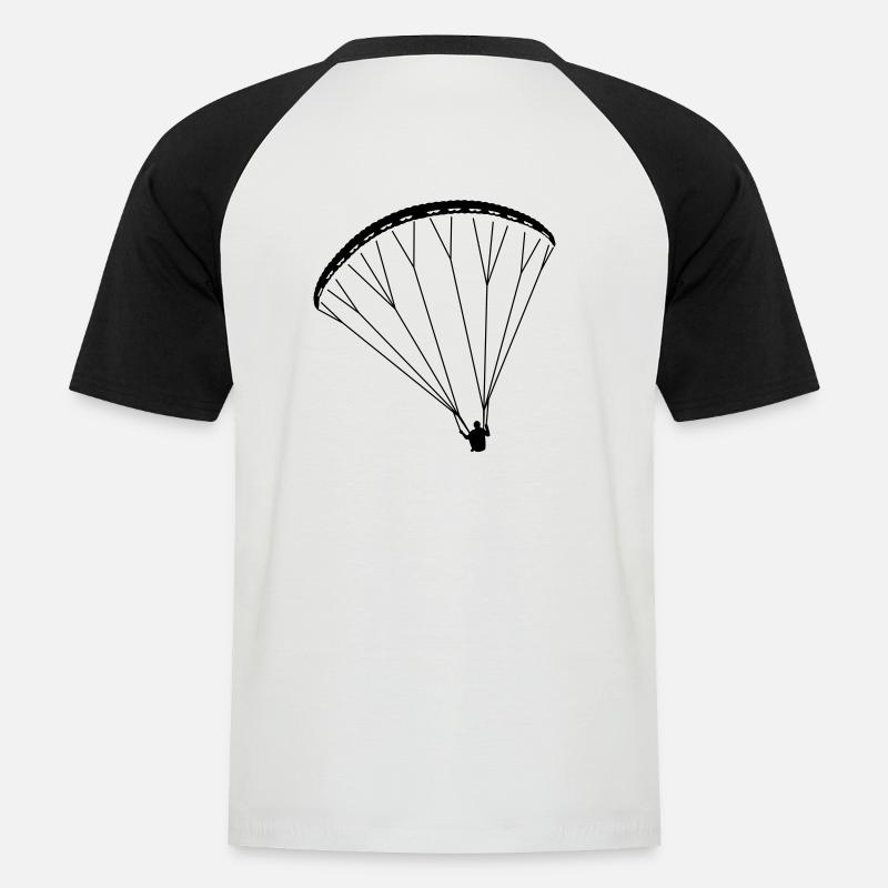 Paraglider Gleitschirm - Männer Baseball-T-Shirt - Weiß/Schwarz
