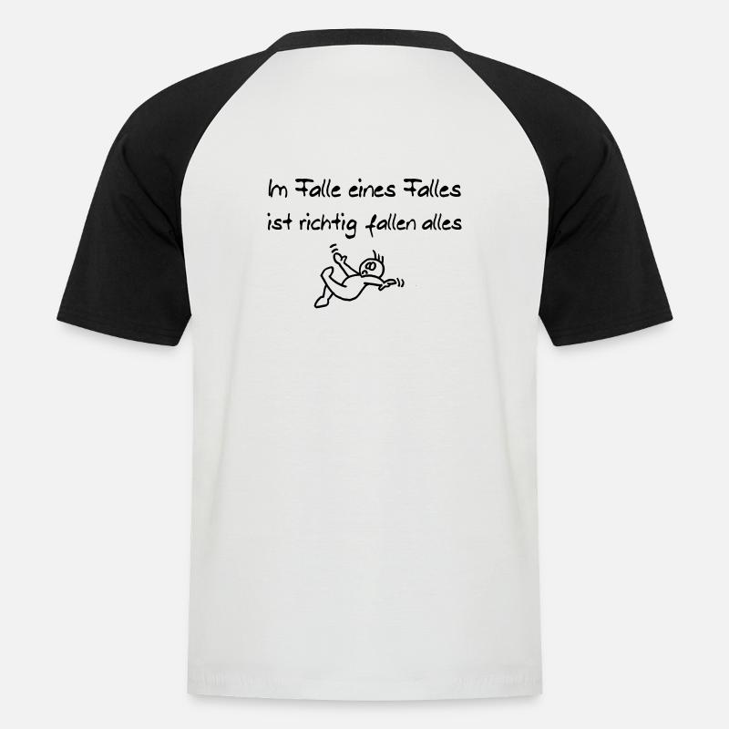 Im Falle eines Falles - Männer Baseball-T-Shirt - Weiß/Schwarz