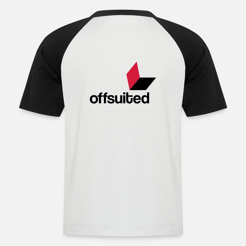 offsuited logo schwarz - Männer Baseball-T-Shirt - Weiß/Schwarz