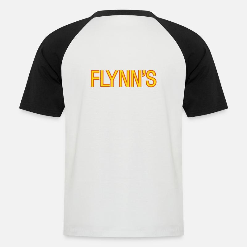 Flynn’s - Männer Baseball-T-Shirt - Weiß/Schwarz