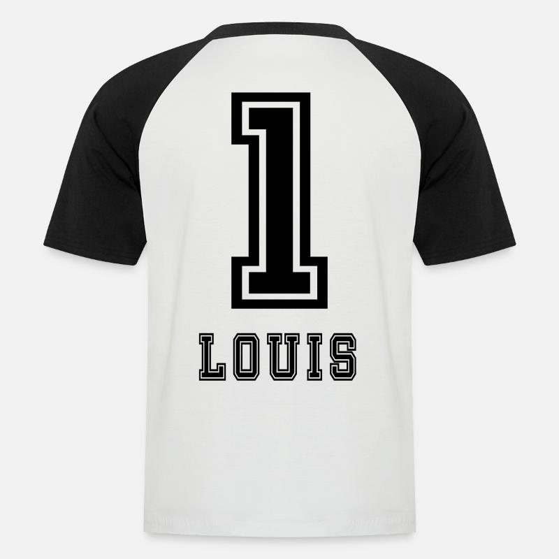 Louis - Männer Baseball-T-Shirt - Weiß/Schwarz