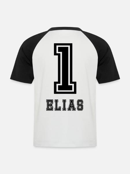 Elias - Men's Baseball T-Shirt - white/black