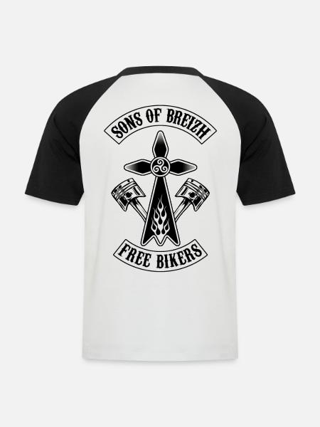 Sons of Breizh - T-shirt baseball manches courtes Homme - blanc/noir