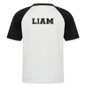Liam - Men's Baseball T-Shirt - white/black - Back - Nik (191cm)