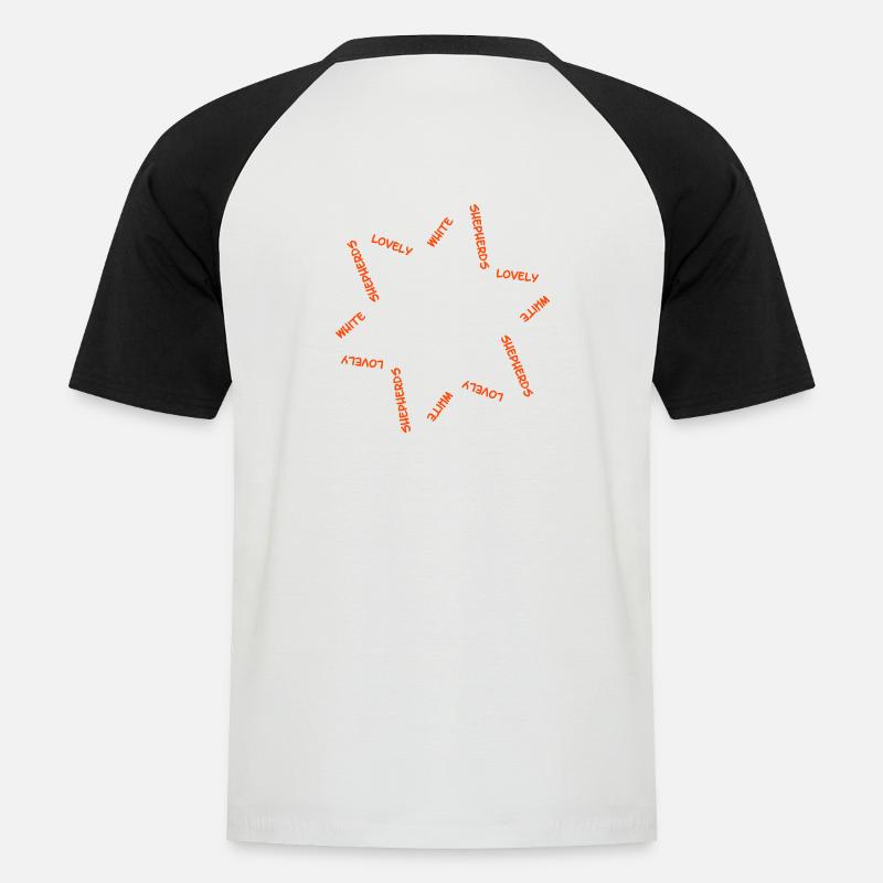 Weisser Schweizer Schäferhund cb2 - Männer Baseball-T-Shirt - Weiß/Schwarz
