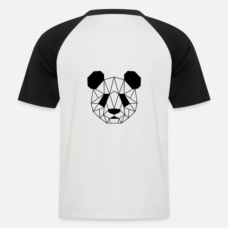 Panda - Männer Baseball-T-Shirt - Weiß/Schwarz